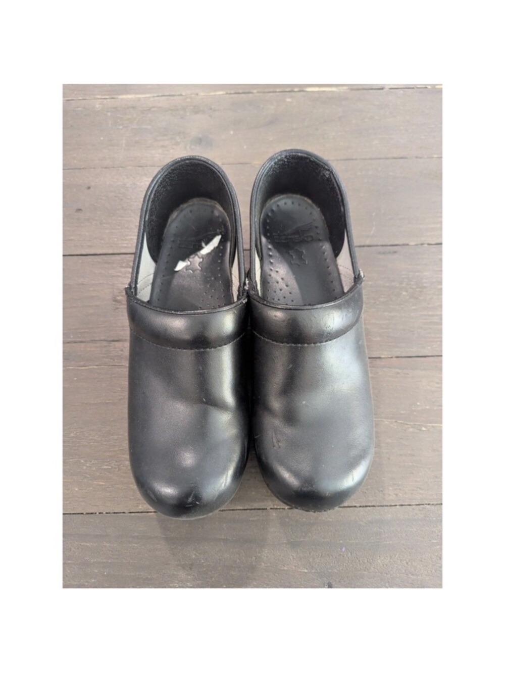 Dansko Black Professional Leather Clogs 7.5-8